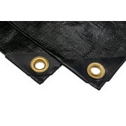 Harpster Tarps 20 ft. x 20 ft. Heavy Duty 6 oz. Black Poly Tarp 12 Mil Thick