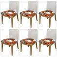 thumbnail image 2 of Gaeub Various Pumpkins Leopard Orange White Square Chair Seat Covers, Stretch Fitted Printed Chair Seat Cushion Cover for Kitchen, Office - One Size, 2 of 9
