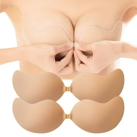 Sticky Bra  Backless Strapless Bra Push Up  Adhesive Invisible Lift Up Bras 2 Pairs Skin Color