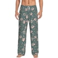 thumbnail image 2 of Kdxio Hedgehogs and Flowers Print Men's Sleep Pajama Pant Lounge Pants with Pockets, 2 of 8