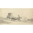 thumbnail image 2 of Samuel Howitt 14x9 Black Ornate Wood Framed Double Matted Museum Art Print Titled: A Chaise and Pair, with Post-Boy, 2 of 5