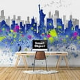 thumbnail image 2 of IDEA4WALL 4pcs Retro Style Peel and Stick Wallpaper Removable Wall Murals Large Wall Stickers for Home Decoration, 66"x24", 2 of 5