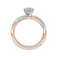 thumbnail image 2 of 0.70 T.C.W Unique Solitaire with Accents Excellent Pear Cut Natural Diamond Wedding Ring for her Solid 14K Rose Gold Size 7, 2 of 6