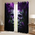 thumbnail image 2 of Castle Fairy Abstract Skull Curtains Pack of 2 (42x84 Each) for Adults Boys Girls,Chic Floral Flowers Butterflies Curtains Blackout,Vintage Gothic Style Bedroom Curtains,Microfiber Bedroom Decor, 2 of 6