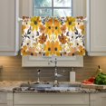 thumbnail image 2 of Yayeee Kitchen Curtains Tier Pair Light Filtering 27"x36" Rod Pocket Short Cafe Window Panel, Yellow Flowers, 2 of 7