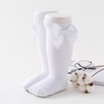thumbnail image 3 of 5 Pack Baby Girl Knee High Socks Toddler Dress Socks Baby Bow Stocking Cotton Infant Socks, 3 of 7