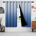 thumbnail image 2 of Nanqianyi Blue Blackout Curtains Filtering Light Window Curtain 2 Panels for Bedroom, Gradient Print Grommet Drapes for Living Room,42x84 inch, 2 of 8