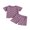 Purple, variant on Toddler Baby Kids Girls Summer Outfit 6 12 18 24 Months 2T 3T 4T Lettuce Trim Floral Print Ribbed Short Sleeve T-Shirt and Elastic Shorts Set 2 Piece Clothes