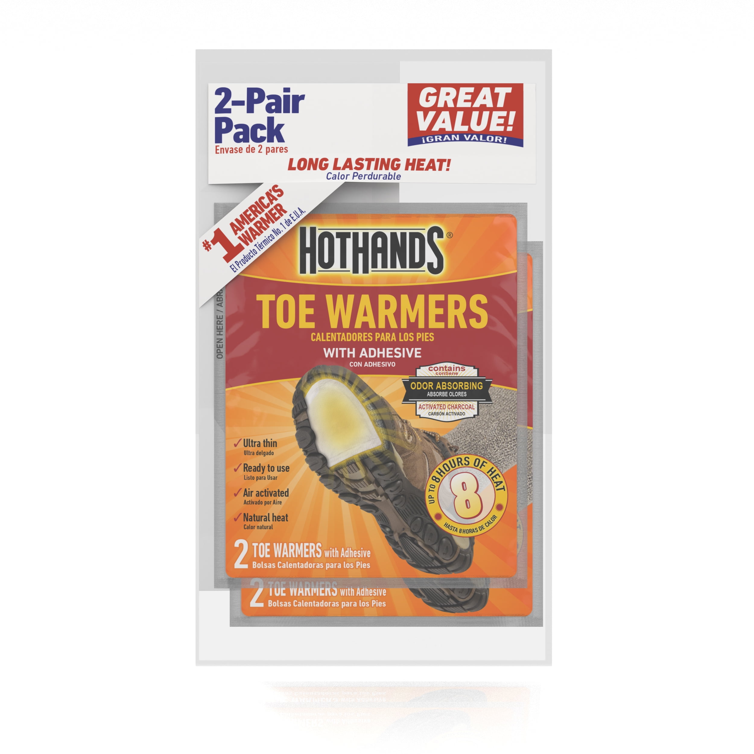 (2 pack) HotHands Toe Warmers 2 Pair Pack
