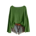 thumbnail image 2 of Tianiyouqing Women's Oversized Sweaters 2025 Casual Long Sleeve Scoop Neck Pullover Tops Loose Cozy Knit Fall Outfits Green XXL, 2 of 4