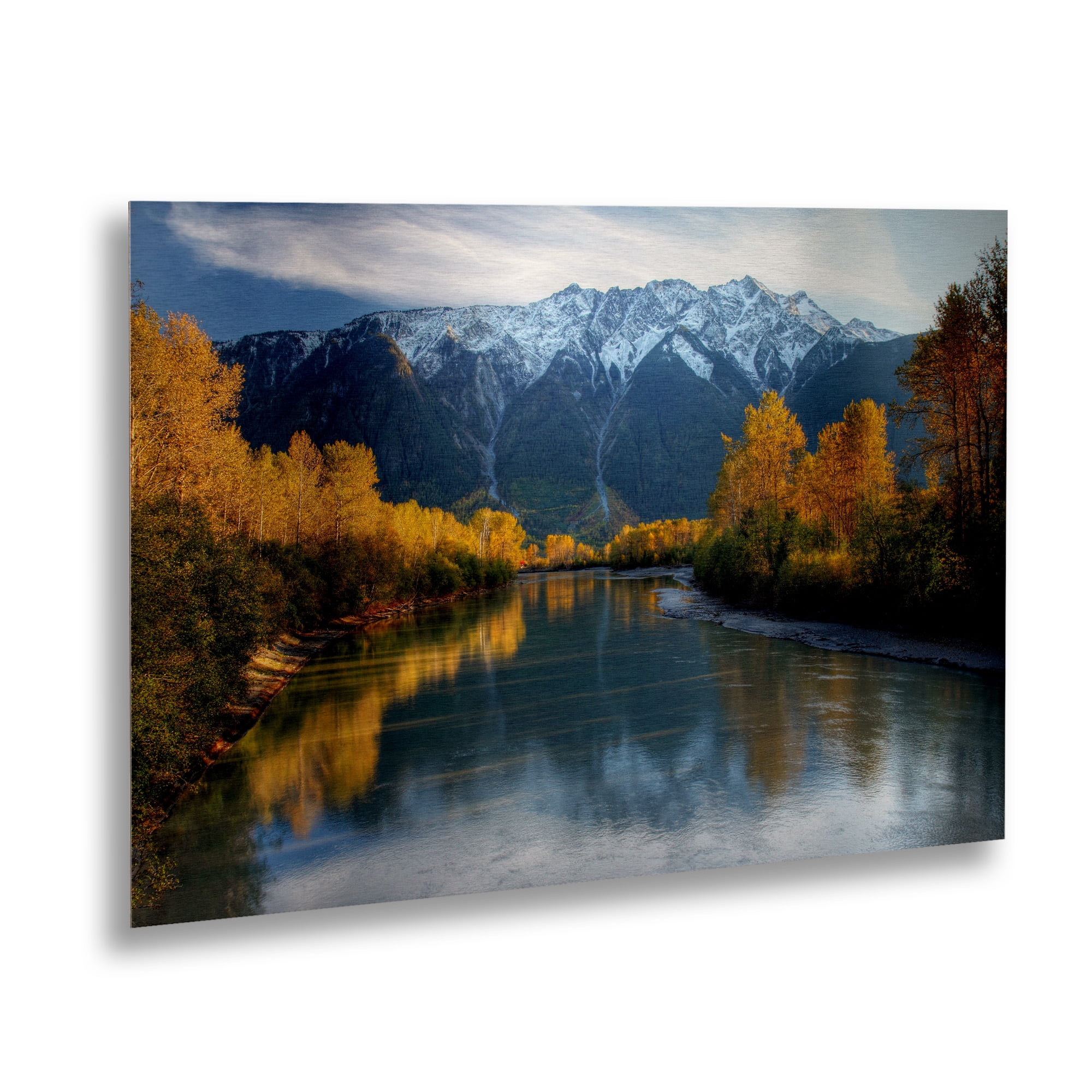Trademark Fine Art 'Autumn River' Brushed Aluminum Wall Art Art by Pierre Leclerc