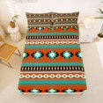 thumbnail image 5 of jejeloiu Bold Aztec Queen Sheets For Men Women,Tribal Pattern Queen Sheet Sets,Orange Teal,4 Pieces,1 Flat Sheet, 1 Fitted Sheet and 2 Pillowcases, 5 of 6