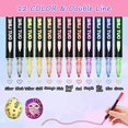 thumbnail image 3 of Glitter Markers Set, 12 Colors Outline Marker Set, Metallic Outline Markers, Dual Line Glitter Markers for Art, Writing, Drawing, Card Making, Art Crafts, 3 of 9