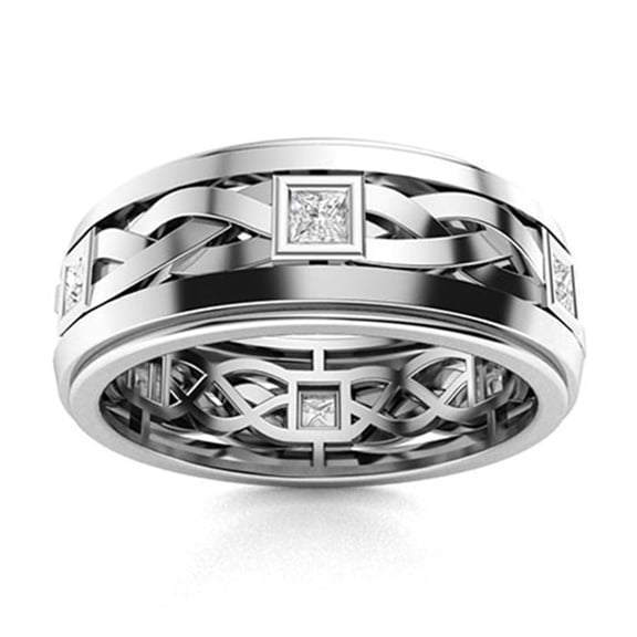 Mooneye 0.30 Ctw Square Moissanite Diamond Brilliant Cut 925 Sterling Silver Women Wedding Gift Ring