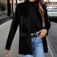 thumbnail image 2 of XPMWRP Women's Velvet Blazer Jackets Casual Long Sleeve Solid Color Lapel Collar Coats Work Office Suit Fall Winter Jackets Black M, 2 of 6