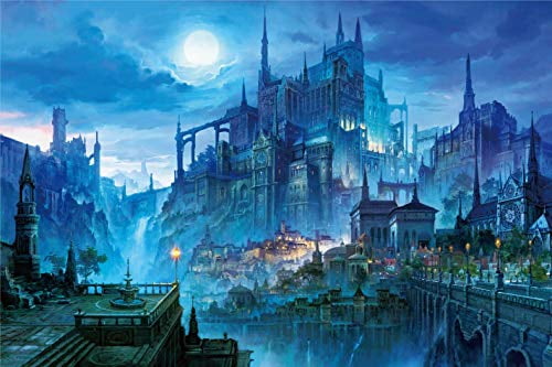 1000Pieces Adult Puzzles Difficult Growups Puzzle Full Moon & Dark Castle Jigsaw 