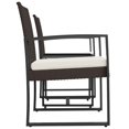 thumbnail image 4 of Set de comedor para patio VidaXL, ratán marrón, polipropileno y acero, 4 of 7