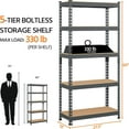 2 PCS 5Tier Utility Shelves Metal Shelves Garage Shelving Unit