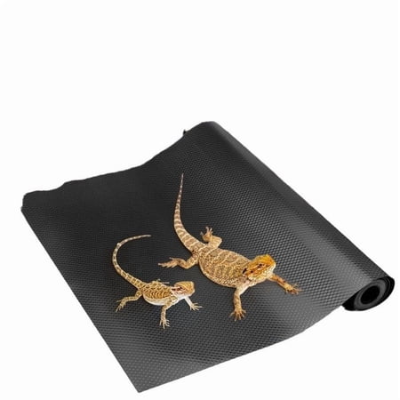 Reptile Mat, Reptile Terrarium Substrate Liner for Leopard Gecko, Lizard, Snake, Tortoise, Reptile Floor Black EVA(17.5" x 39.4")