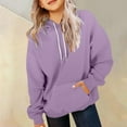 thumbnail image 2 of felwors Cute Hoodies for Teen Girls Trendy Preppy Hooded Sweatshirts Oversized Long Sleeve Shirts Gradient Clothes for Girls (Purple,11-12 Years), 2 of 5