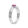 thumbnail image 2 of 1/3 Carat (ctw) Lab-Created Ruby Heart Ring in Sterling Silver with Accent Diamonds, 2 of 5