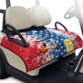 thumbnail image 2 of COEQINE Bag-Style Foldable Golf Cart Seat Cover, Compact Carry Design with Handle, Universal 51.2"x30.3" for Most 2-Seaters, Quilted Polyester, 4 Front Pockets, USA US American Flag Star, 2 of 8