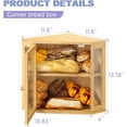 thumbnail image 3 of Corner Bread box for Kitchen Countertop,Farmhouse Bread Box with Acrylic Wavy Door Panel,Large Bread box for kitchen countertop,Kitchen Countertop Food Storage Container (Brown, Large), 3 of 8
