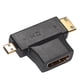 thumbnail image 2 of Adaptador Hdmi 1 x adaptador convertidor de 90° hembra compatible con Mini Micro HDMI macho 2 en 1, 2 of 7