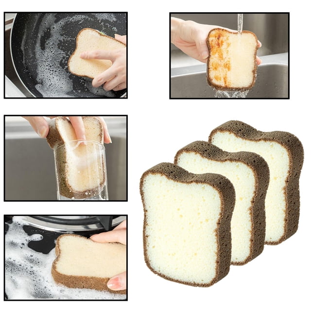 Estropajos de esponja creativos Herramientas de limpieza Cepillo Gadgets Limpieza para hogar Suministros de limpieza Esponja de cocina Esponjas para 3 Soledad esponjas para lavar platos