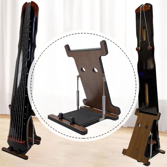 Soporte de suelo para Guqin, ajuste universal, madera, diseño hidráulico, soporte para cítara china de 7 cuerdas, antideslizante para cítara china
