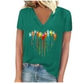 thumbnail image 2 of DPTALR Women's Printing V-Neck Short Sleeved Casual T-Shirt Tops Blouses, 2 of 4