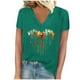 thumbnail image 2 of Fiudx Ofertas y Liquidaciones Blusas Informales de Manga Corta con Cuello En V y Estampado a La Moda para Mujer, 2 of 4