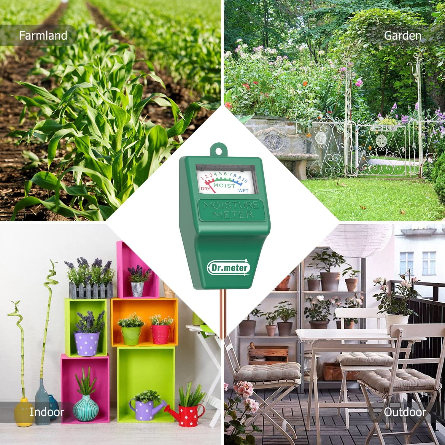 2pack Soil Moisture Meter Dr.meter Hygrometer Moisture Sensor Meter for Garde 