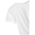 thumbnail image 4 of Camiseta corta de verano para mujer Camiseta de manga corta con parte delantera torcida sólida Adepaton WRHS-39-3, 4 of 5