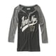 thumbnail image 1 of Aeropostale Nyc Raglan Henley Shirt para mujer, gris, pequeño Aeropostale henley, 1 of 1