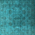 thumbnail image 1 of Ahgly Company Indoor Square Oriental Light Blue Industrial Area Rugs, 7' Square, 1 of 4