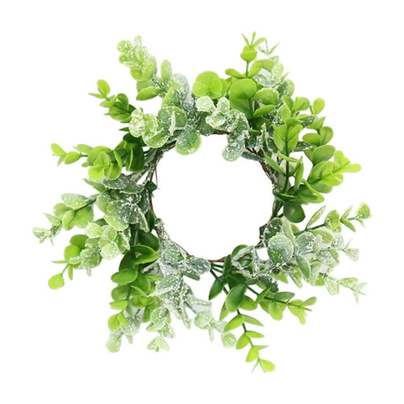 LanSuare Green Candle Ring Garland, Pillar Holder, Holiday Winter Centerpiece, for Wedding Tables, Christmas Decor, Festive Dining Settings
