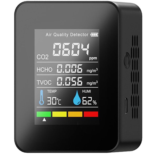 Air Quality Monitor Carbon Dioxide Detector Digital HCHO Temperature