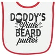 thumbnail image 2 of Inktastic Daddys Little Beard Puller Baby Terry Cloth Bib, 2 of 3