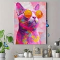thumbnail image 4 of Qisvanset Colorful Cat With Sunglasses Canvas Print 15.75x11.81 Inches, 4 of 8
