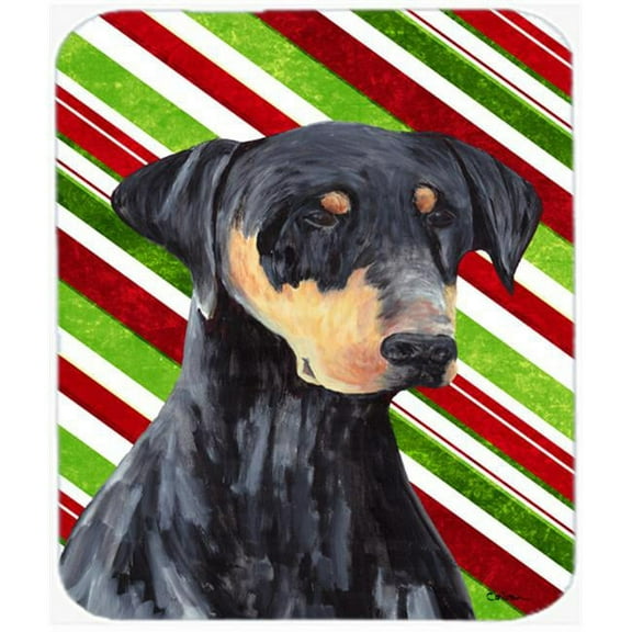 Carolines Treasures  Doberman Candy Cane Holiday Christmas Mouse Pad