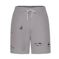 thumbnail image 3 of Simua Men's Distressed Fleece Shorts | Loose Fit Drawstring Elastic Waist For All Season Casual Gym, 3 of 5