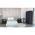 thumbnail image 2 of Depot E-Shop Lubec 3 Piece Bedroom Set, Cartagena Armoire + 2 Omaha Nightstands, Black, 2 of 10