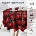 thumbnail image 2 of Christmas Red Plaid Round Tablecloth 60 Inch, Winter Snowflake Tablecloth, Washable Waterproof Wipeable Polyester Fabric, Farmhouse Checkered Table Cloth Cover for Holiday Party Kitchen Decor, 2 of 6