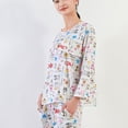 thumbnail image 2 of SWSMCLT Women's Cotton Pajama Tops Cute Lounging Ruffle Sleepwear Pajamas Soft Long Sleeve Comfy Spandex Sleeping White X-Large, 2 of 5