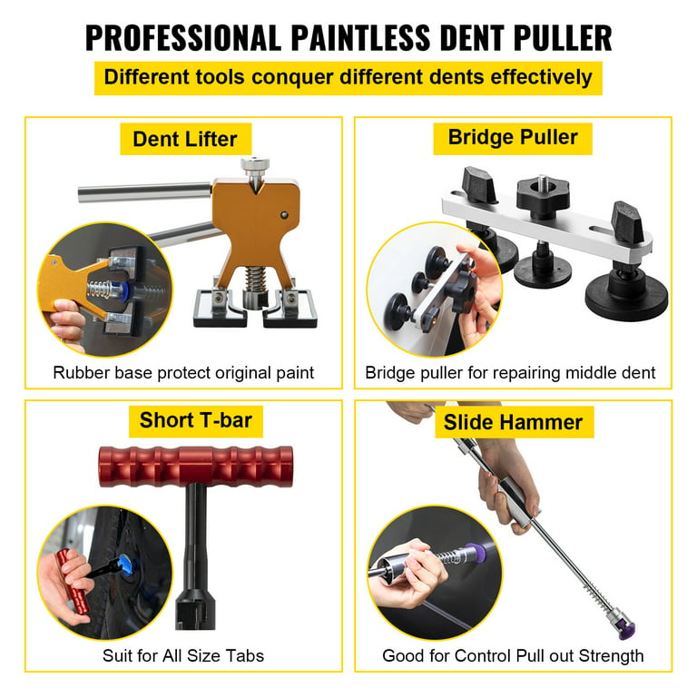  Dent Puller Paintless Dent Repair Kit, Car Dent Removal kit  with Dent Lifter, 100W Glue Gun, PDR Tools for Auto Body Small Dent and  Hail Dent Removal : Automotive