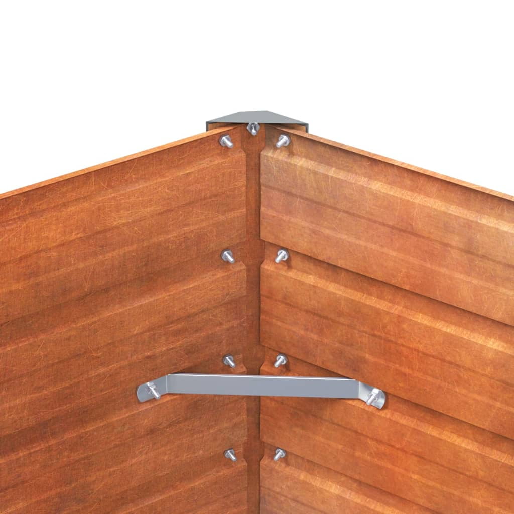 vidaXL Garden Raised Bed Rusty 39.4"x39.4"x17.7" Corten Steel