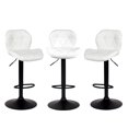 thumbnail image 1 of Bronte Living Leatherette Bar Stool 360 Swivel High Back Rest Adjustable Height Base with Hard Floor Protection Plastic - Set of 3, 1 of 8