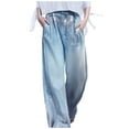 thumbnail image 1 of Spring And Autumn Straight Pants Washed Light Colored Loose Jeans Street Pants, 1 of 4