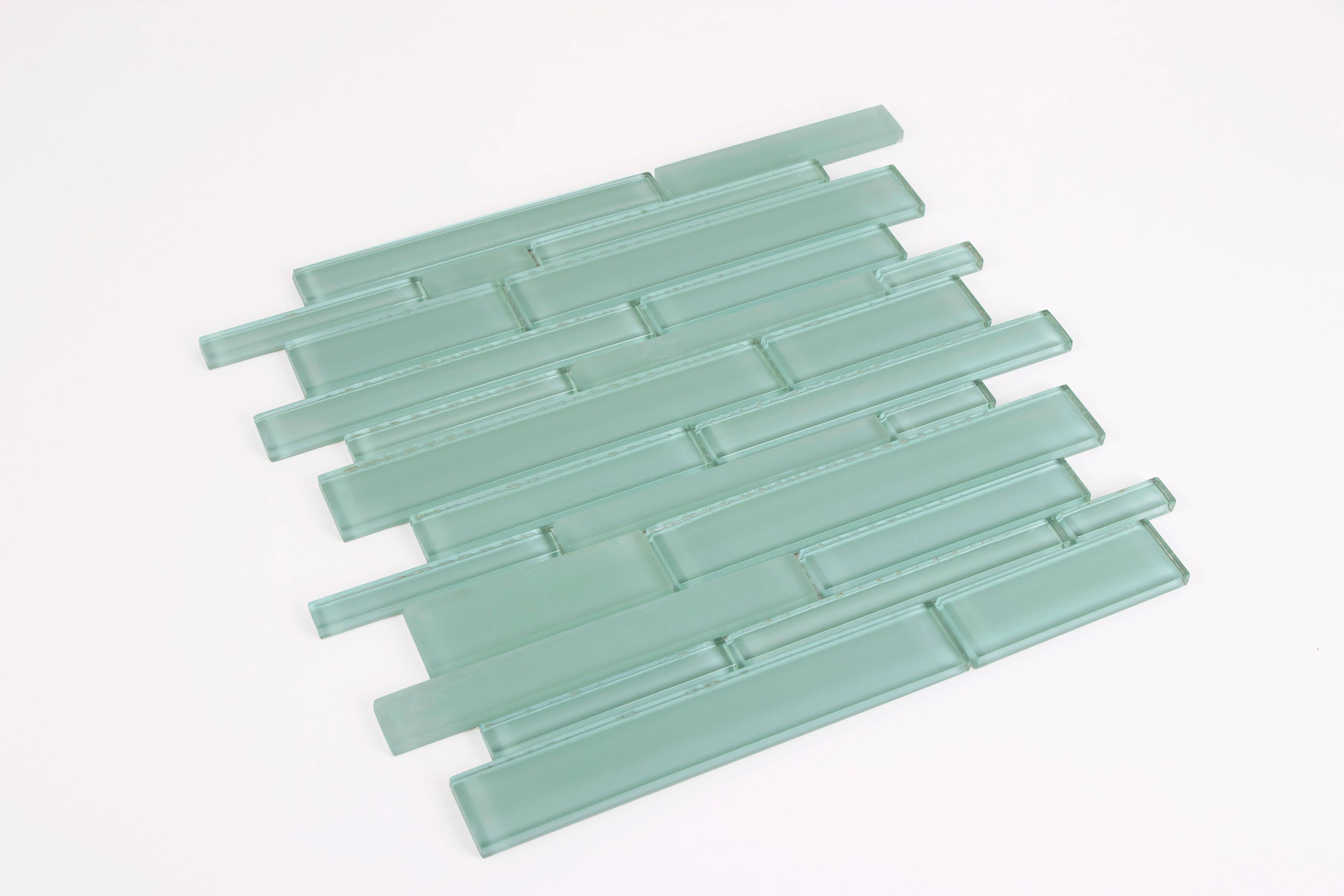 Ws Tiles Premium Light Teal 12 In X 12 In Interlocking Glass Mosaic Wall Tile 5 Sq Ft Case Walmart Com Walmart Com